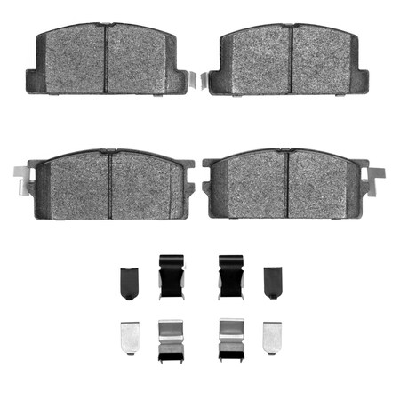 Dynamic Friction Co 5000 Advanced Brake Pads - Semi Metallic and Hardware Kit, Long Pad Wear, Front 1551-0194-01
